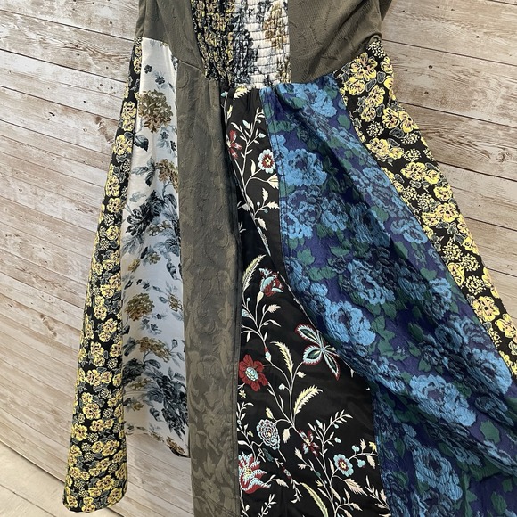 Anthropologie Womens 12 Dress Floral Sweetheart Patchwork Embroidered Tapestry - Picture 12 of 16